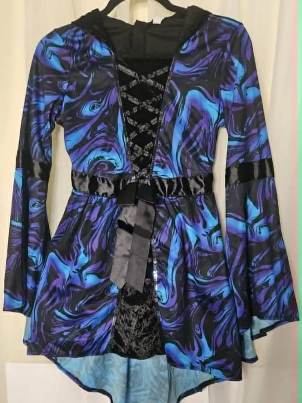 Amscan Mystical Sorceress Costume Dress Hooded Purple Blue Witch Girls XL 14-16 - Picture 2 of 5